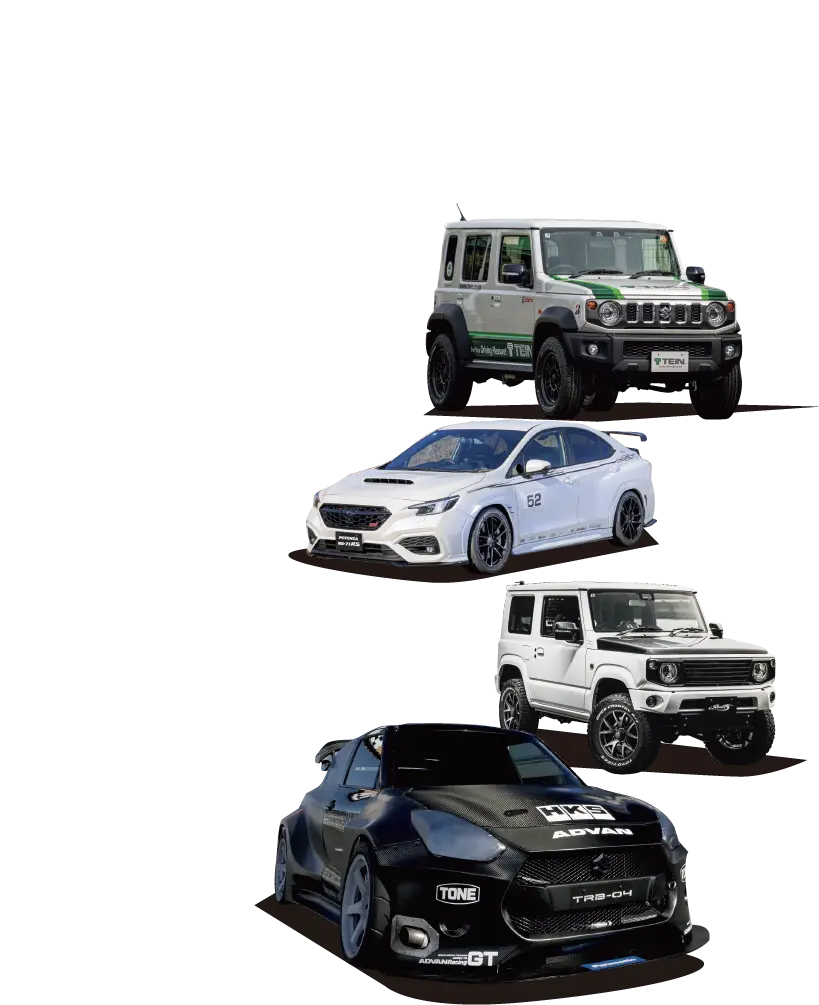 POINT02 特別なデモカー&モデル機が展示! HKS様からはじまる各ブランドの最新モデルやデモカーを展示!今回はTRB-04を特別価格にてご案内